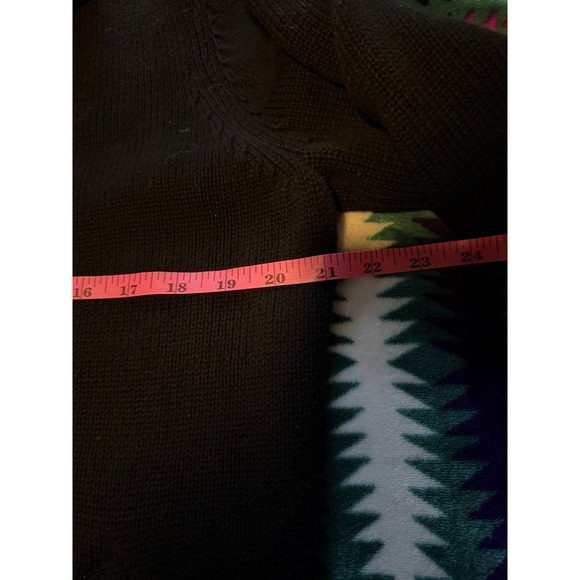 Lauren Ralph Lauren Cardigan Jacket XL Black Cotton Gold Button Preppy - Picture 7 of 8